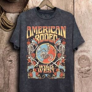 American Rodeo Wild West Short Sleeve Tee - Vintage Black